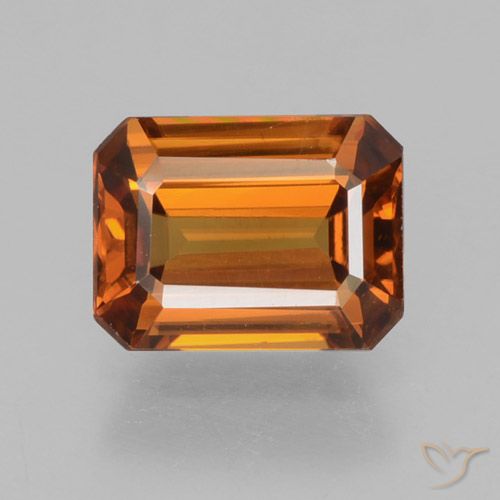 1.61ct Natural Laranja Médio Zircão, Corte Esmeralda, VVS