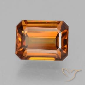 Zircão Laranja Médio Natural 1.61ct, Corte Octógono / Esmeralda, VVS