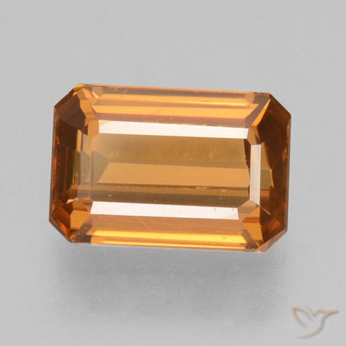 1.26ct Natural Laranja Médio Zircão, Corte Esmeralda, VVS