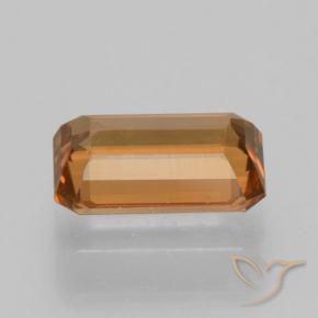 Zircão Laranja Médio Natural 1.26ct, Corte Octógono / Esmeralda, VVS