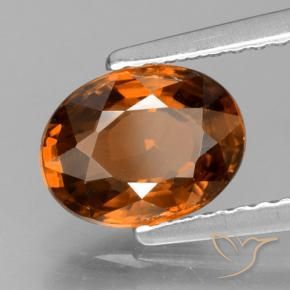 Zircão Laranja Profundo Natural 1.85ct, oval, VVS