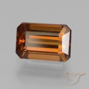 Zircão Laranja médio-escuro Natural 1.56ct, Corte Octógono / Esmeralda, VVS