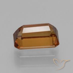 Zircão Laranja médio-escuro Natural 1.56ct, Corte Octógono / Esmeralda, VVS