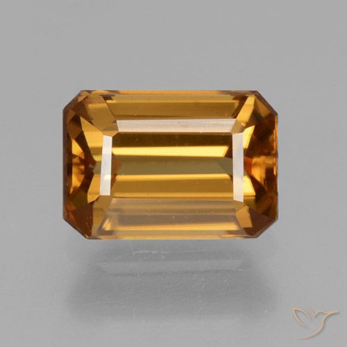 1.44ct Natural laranja marrom Zircão, Corte Esmeralda, VVS-VS