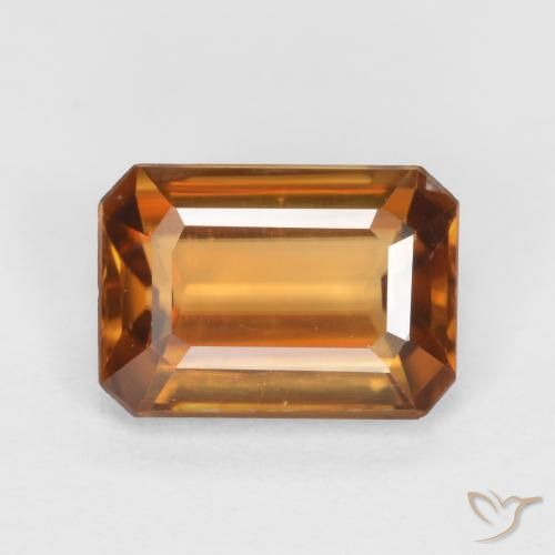 1.27ct Natural Laranja Profundo Zircão, Corte Esmeralda, VVS-VS