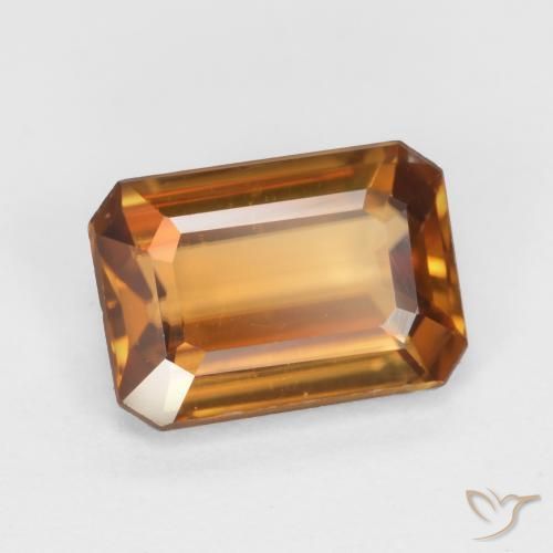 Zircão Laranja Profundo Natural 1.27ct, Corte Octógono / Esmeralda, VVS-VS