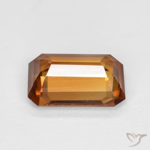 Zircão Laranja Profundo Natural 1.27ct, Corte Octógono / Esmeralda, VVS-VS