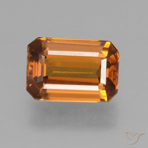 1.32ct Natural Laranja acastanhado Zircão, Corte Octógono / Esmeralda, VVS, Photo A