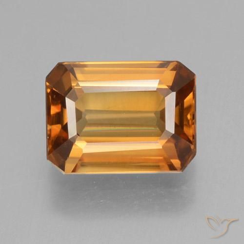 1.45ct Natural terra laranja Zircão, Corte Esmeralda, VVS