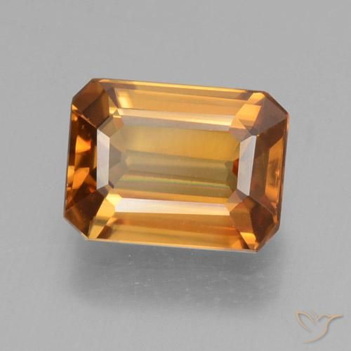 Zircão terra laranja Natural 1.45ct, Corte Octógono / Esmeralda, VVS