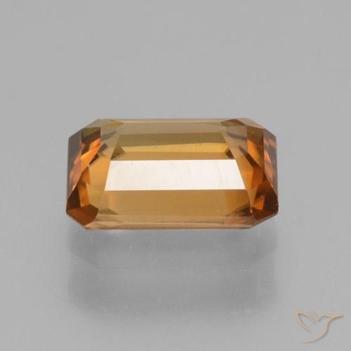 Zircão terra laranja Natural 1.45ct, Corte Octógono / Esmeralda, VVS