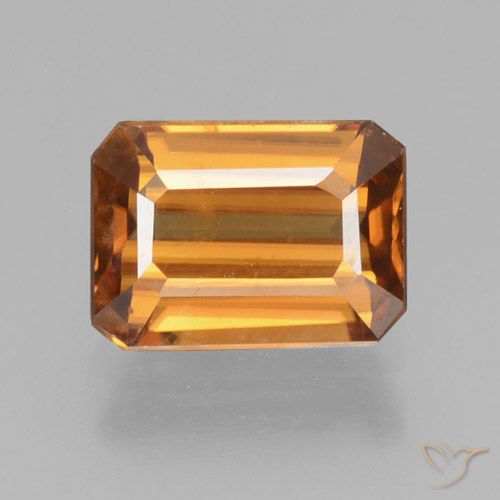 1.67ct Natural Laranja Profundo Zircão, Corte Esmeralda, VVS
