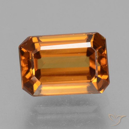 1.19ct Natural Laranja amarelado Zircão, Corte Esmeralda, VVS