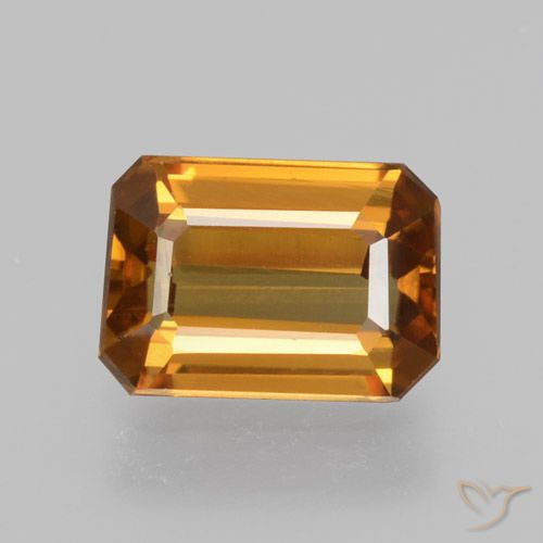 1.40ct Natural laranja marrom Zircão, Corte Esmeralda, VVS-VS