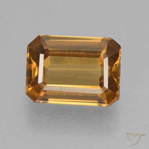 1.43ct Natural laranja marrom Zircão, Corte Esmeralda, VVS