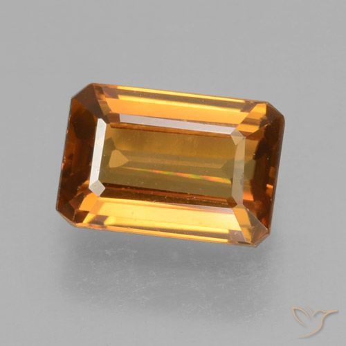 1.35ct Natural laranja marrom Zircão, Corte Esmeralda, VVS