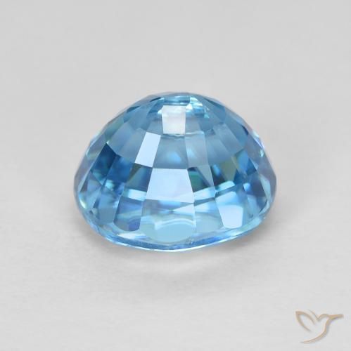 Zircão Azul Azul Natural 3.88ct, oval, VS