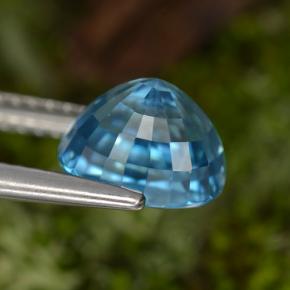 Zircão azul natural 3,49ct, corte oval, VS
