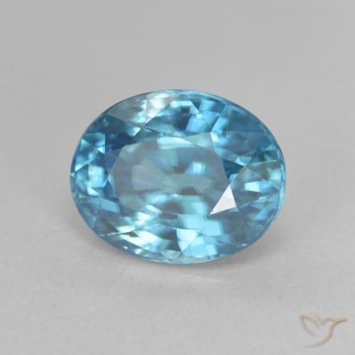 Zircão Azul Yale Natural 3.40ct, oval, VVS
