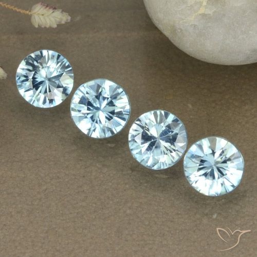 Pedras preciosas de zircão azul natural de 2,07 ct, corte redondo, VVS-VS