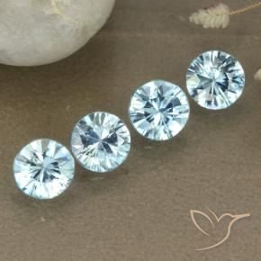 Pedras preciosas de zircão azul natural de 2,07 ct, corte redondo, VVS-VS