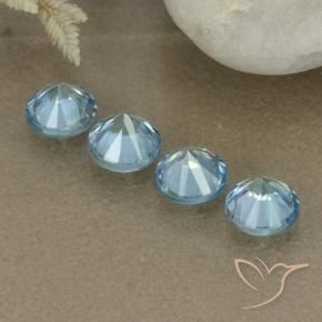 Pedras preciosas de zircão azul natural de 2,07 ct, corte redondo, VVS-VS