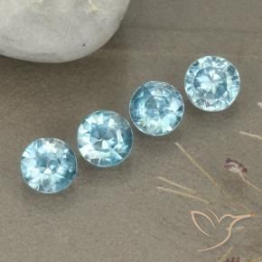 Pedras preciosas de Zircão Bebê azul natural de 1.94 ct, Redondo, VVS-VS