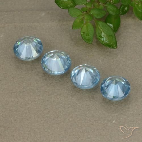 Pedras preciosas de Zircão Bebê azul natural de 2.05 ct, Redondo, VVS-VS