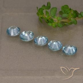 Pedras preciosas de Zircão Azul natural de 2.35 ct, Redondo, VVS-VS