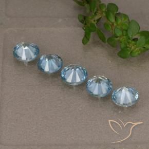 Pedras preciosas de Zircão Azul natural de 2.40 ct, Redondo, VVS-VS