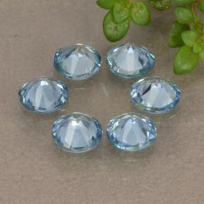 Pedras preciosas de zircão azul natural de 1,90 ct, corte redondo, VVS-VS