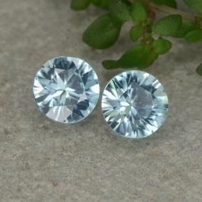 Pedras preciosas de Zircão Azul natural de 1.00 ct, Corte Redondo, VVS-VS