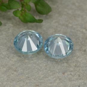 Pedras preciosas de Zircão Azul natural de 1.00 ct, Corte Redondo, VVS-VS
