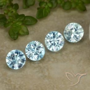 Pedras preciosas de Zircão Bebê azul natural de 1.96 ct, Redondo, VVS-VS