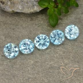 Pedras preciosas de Zircão Bebê azul natural de 2.51 ct, Redondo, VVS-VS