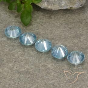 Pedras preciosas de Zircão Bebê azul natural de 2.51 ct, Redondo, VVS-VS