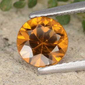 Zircão laranja natural 1,45ct, corte redondo, VVS-VS