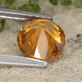 Zircão laranja natural 1,45ct, corte redondo, VVS-VS