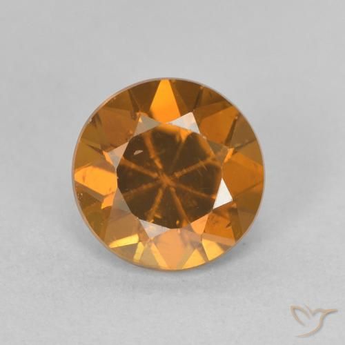 1.65ct Natural Laranja Médio Zircão, Redondo, VVS-VS