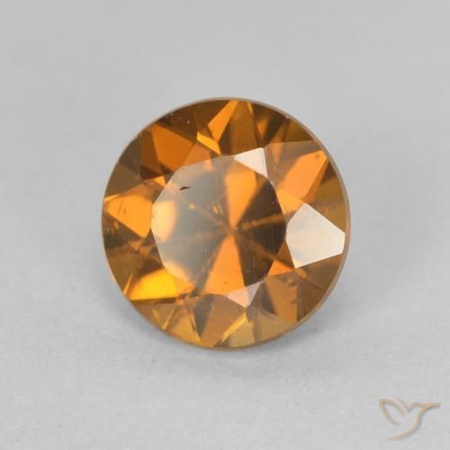 Zircão Laranja Médio Natural 1.65ct, Redondo, VVS-VS