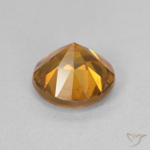 Zircão Laranja Médio Natural 1.65ct, Redondo, VVS-VS