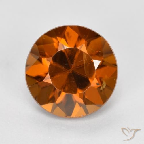 1.65ct Natural laranja avermelhado Zircão, Redondo, VVS-VS