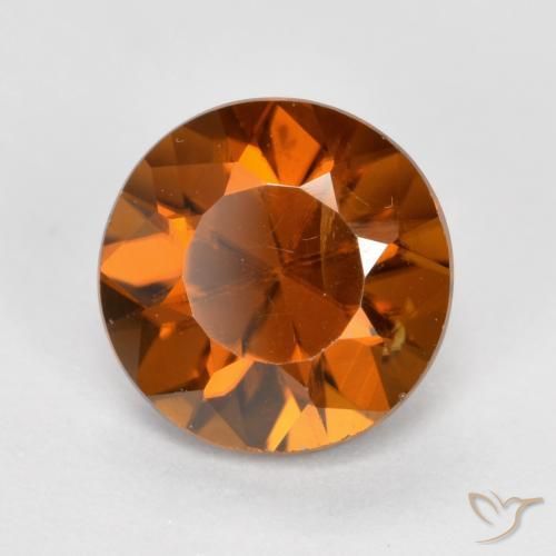 Zircão laranja avermelhado Natural 1.65ct, Redondo, VVS-VS