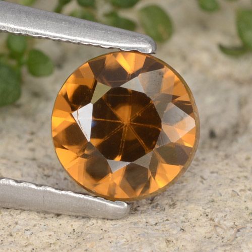 1.54ct Natural Laranja Médio Zircão, Redondo, VVS-VS