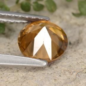 Zircão Laranja Médio Natural 1.54ct, Redondo, VVS-VS