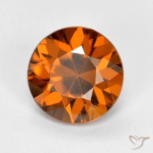 Zircão Laranja Profundo Natural 1.48ct, Redondo, VVS-VS