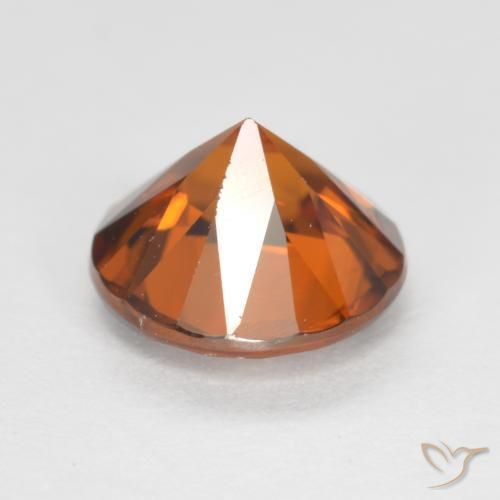 Zircão Laranja Profundo Natural 1.48ct, Redondo, VVS-VS