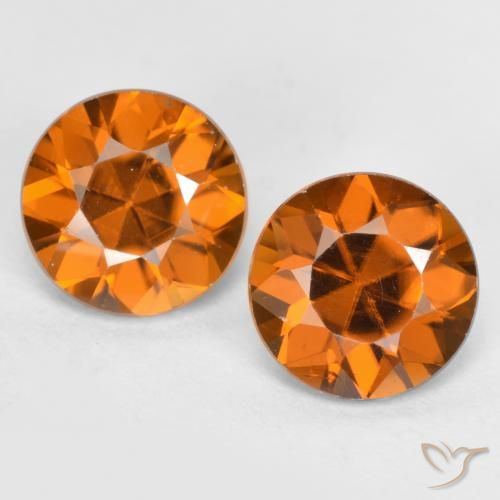 2.41ctw Natural Laranja médio-escuro Zircão, Redondo, VVS-VS