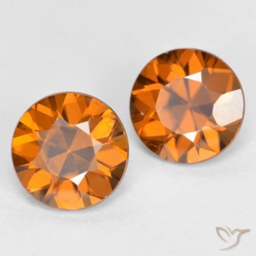 Pedras preciosas de Zircão Laranja médio-escuro natural de 2.41 ct, Redondo, VVS-VS