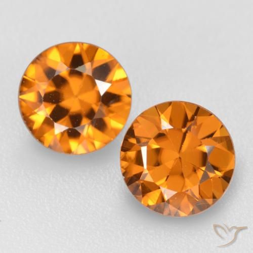 Pedras preciosas de Zircão Laranja Profundo natural de 2.09 ct, Corte Redondo, VVS-VS